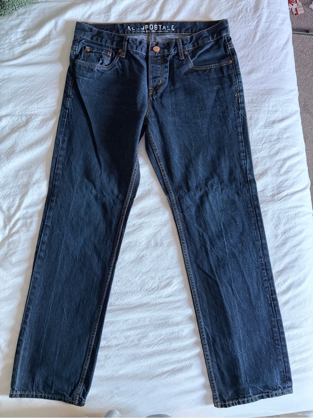 Aeropostale Bowery Slim Straight Men's Indigo Straight Jeans 33x32